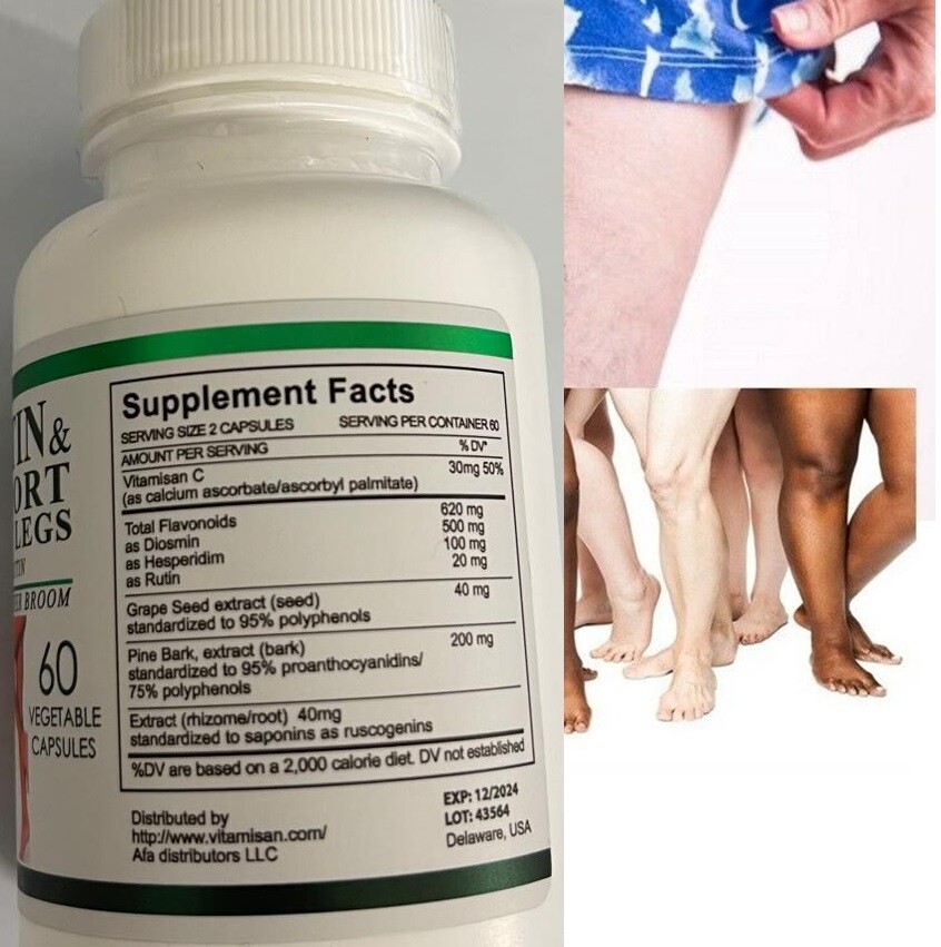 Leg vein varicose leg circulation supplement spider vein support 60 capsules
