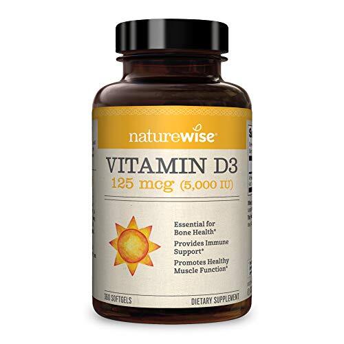 Vitamina D3 5000Iu (125 Mcg) Suministro Para 1 Ano Para Una Funcion Muscular…