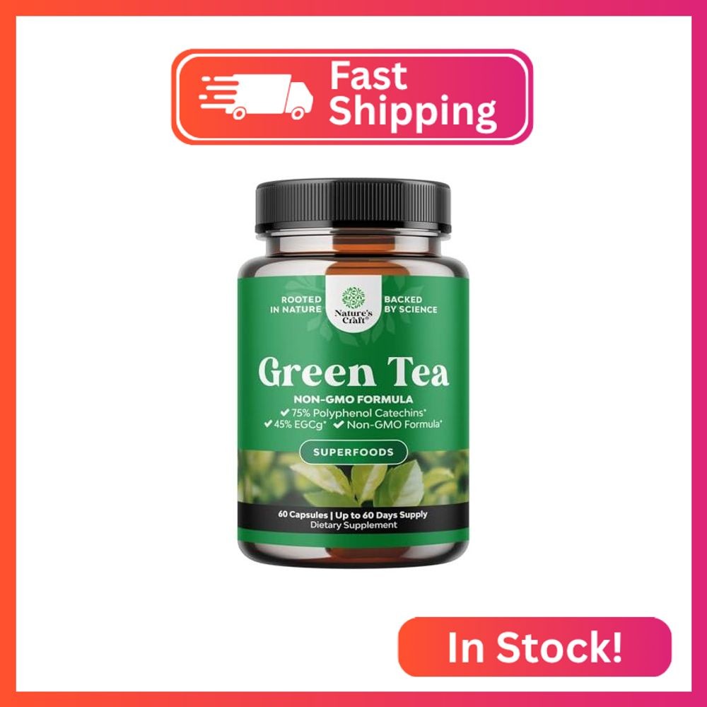 Green Tea Extract Capsules – 500mg Pure Leaf Green Tea Caffeine Supplement – EGC