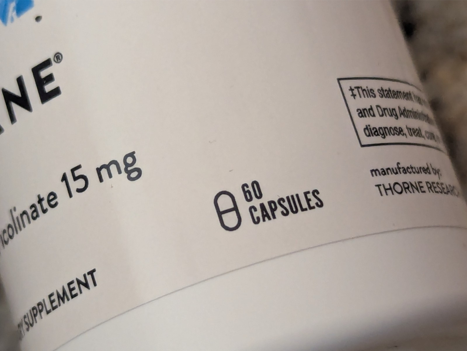 Thorne Zinc Picolinate 15mg 60 capsules exp: 11/2028