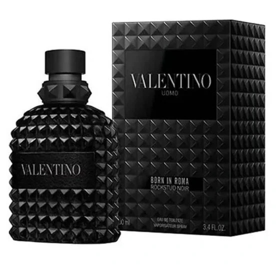 Valentino Uomo Born In Roma Rockstud Noir EDT 3.4 oz/100ml for Men New In Box