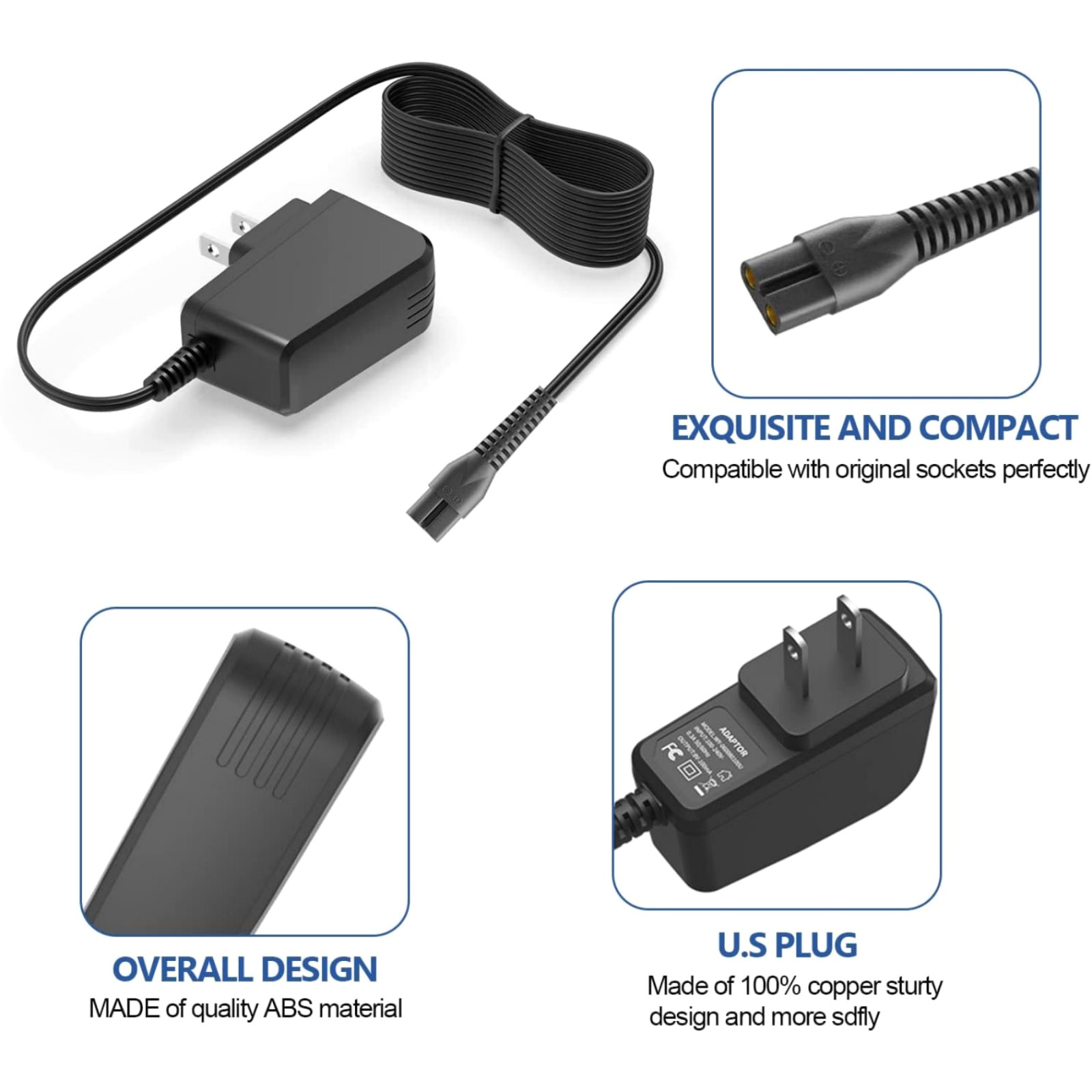 AC 100-240V ~ 50/60Hz Hair Clipper Charger Replacement For Wahl Color Pro 9649