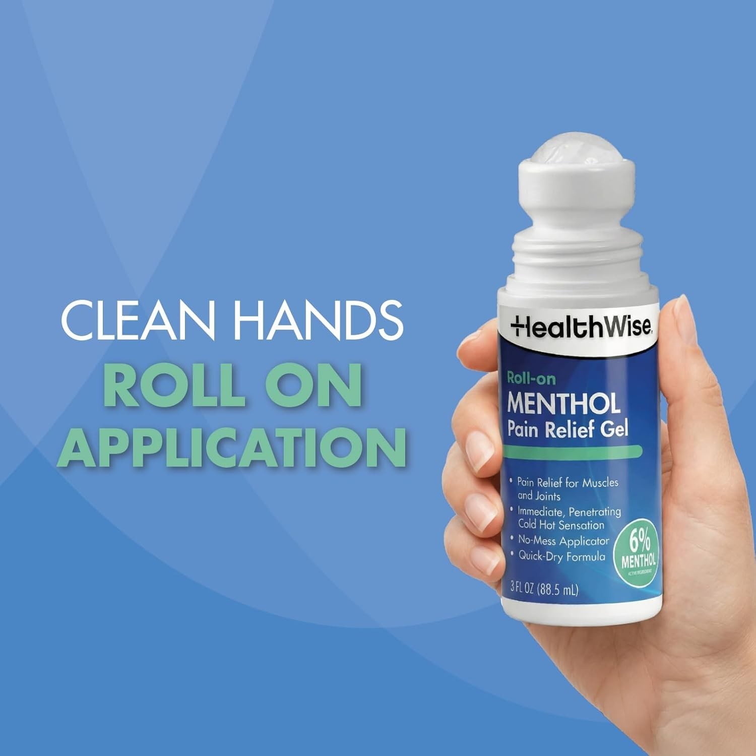 Instant Relief Menthol Roll-On Gel – Cold-Hot Sensation 3 oz. for Discomfort