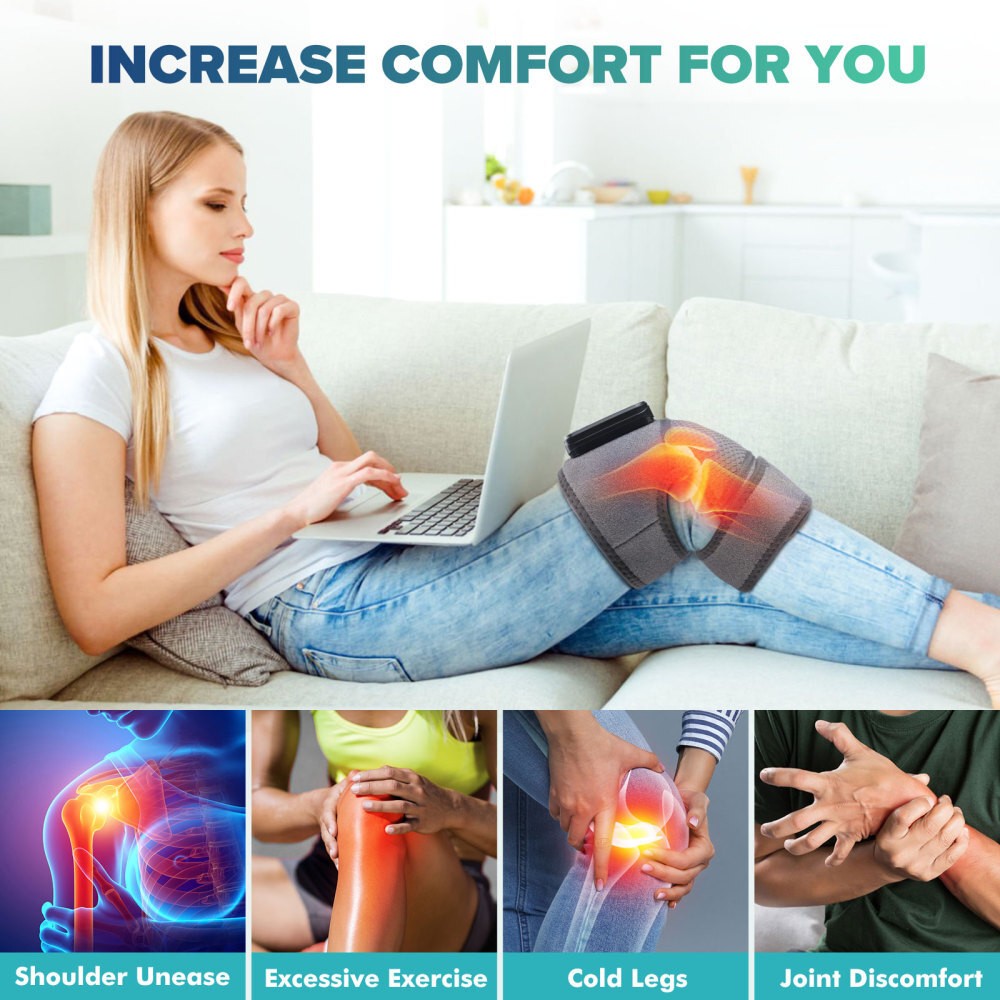 Electric Knee Massager Massage Pad with Heat Joint Pain Relief Blood Circulation