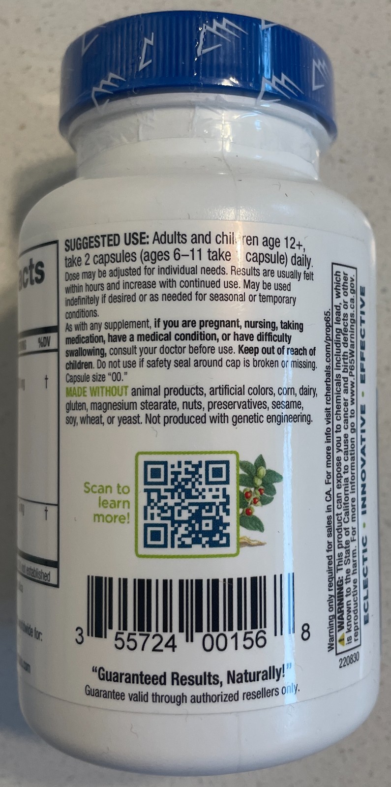 Ridgecrest Herbals Clear Lungs Extra Strength – 120 Caps – Expires 02/2029