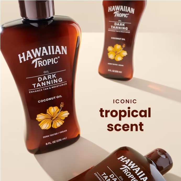 Hawaiian Tropic Dark Tanning Oil 8 oz Classic Coconut Fragrance Sun Glow