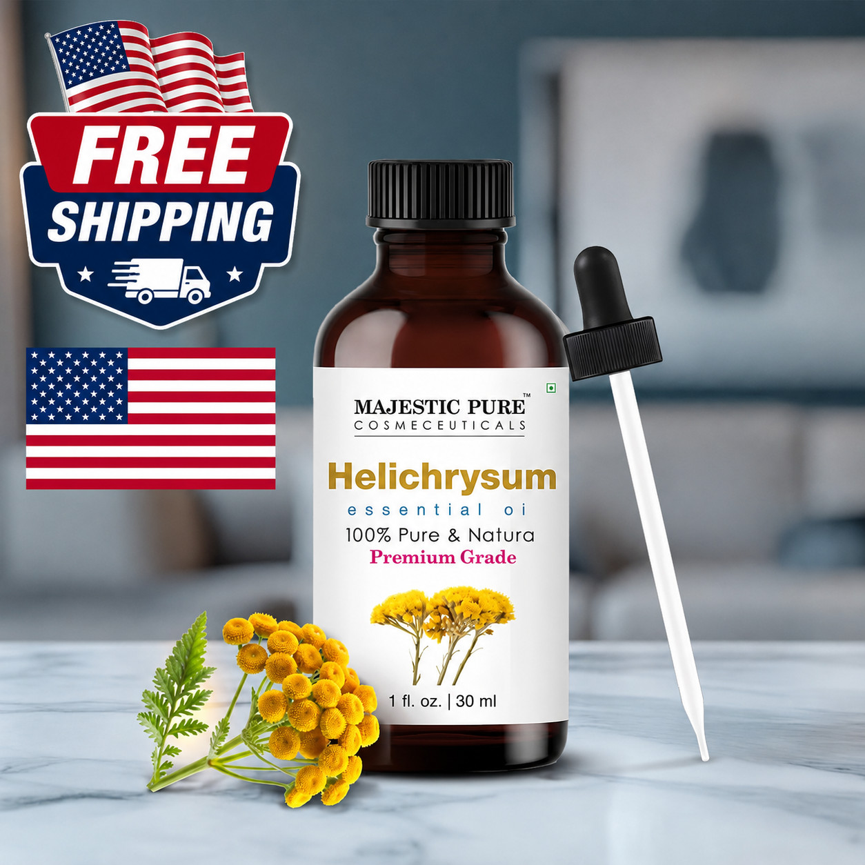 Helichrysum Essential Oil for Diffuser – 1 fl oz | 100% Pure & Natural Essentia