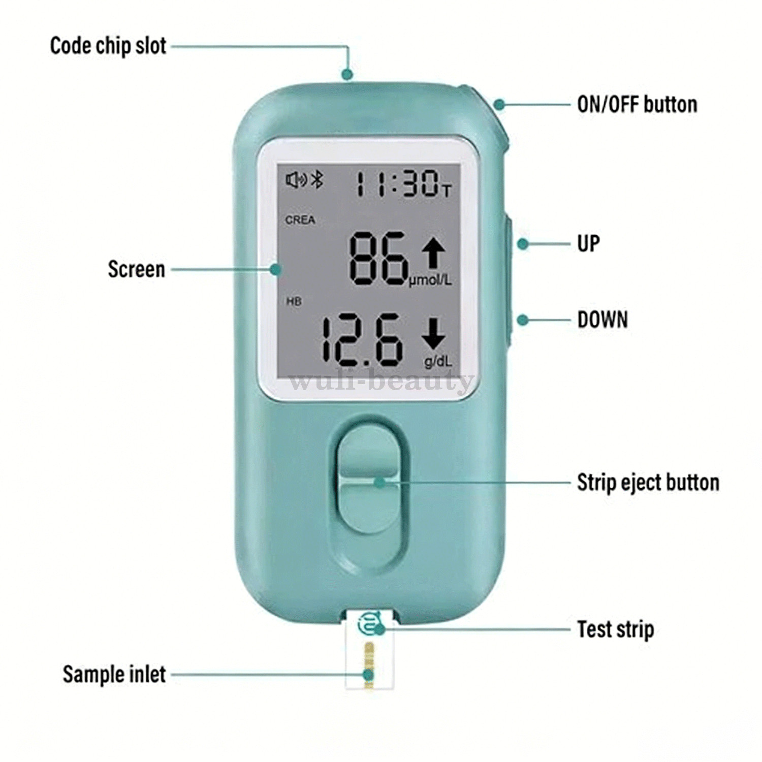 Kidney Function Monitoring Kit – Home Blood Creatinine Meter with 25 Test Strips