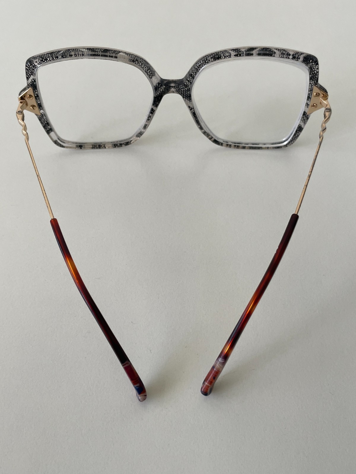 MISSONI MIS 0005 S37 Vintage Eyeglasses Frame Black White Lace Fabric Inside Ita