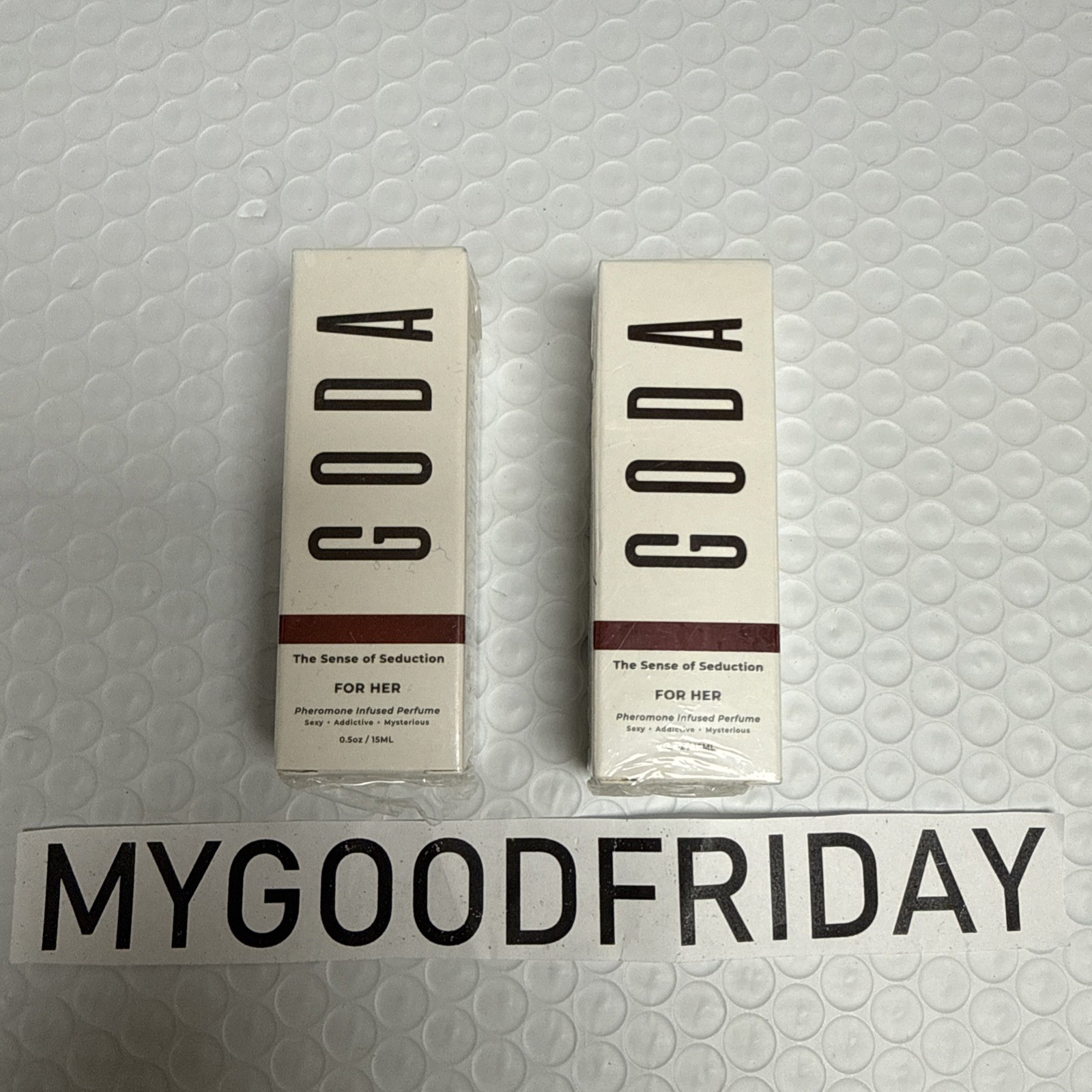 2 SEALED Goda For Her Pheromone Infused Perfume 0.5 fl oz 15ml Vegan Jasmine