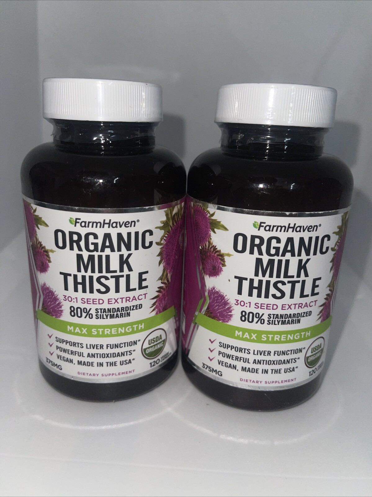 🔵(2)FarmHaven Milk Thistle 30:1 Seed Extract 120 Capsules EXP 10/2025