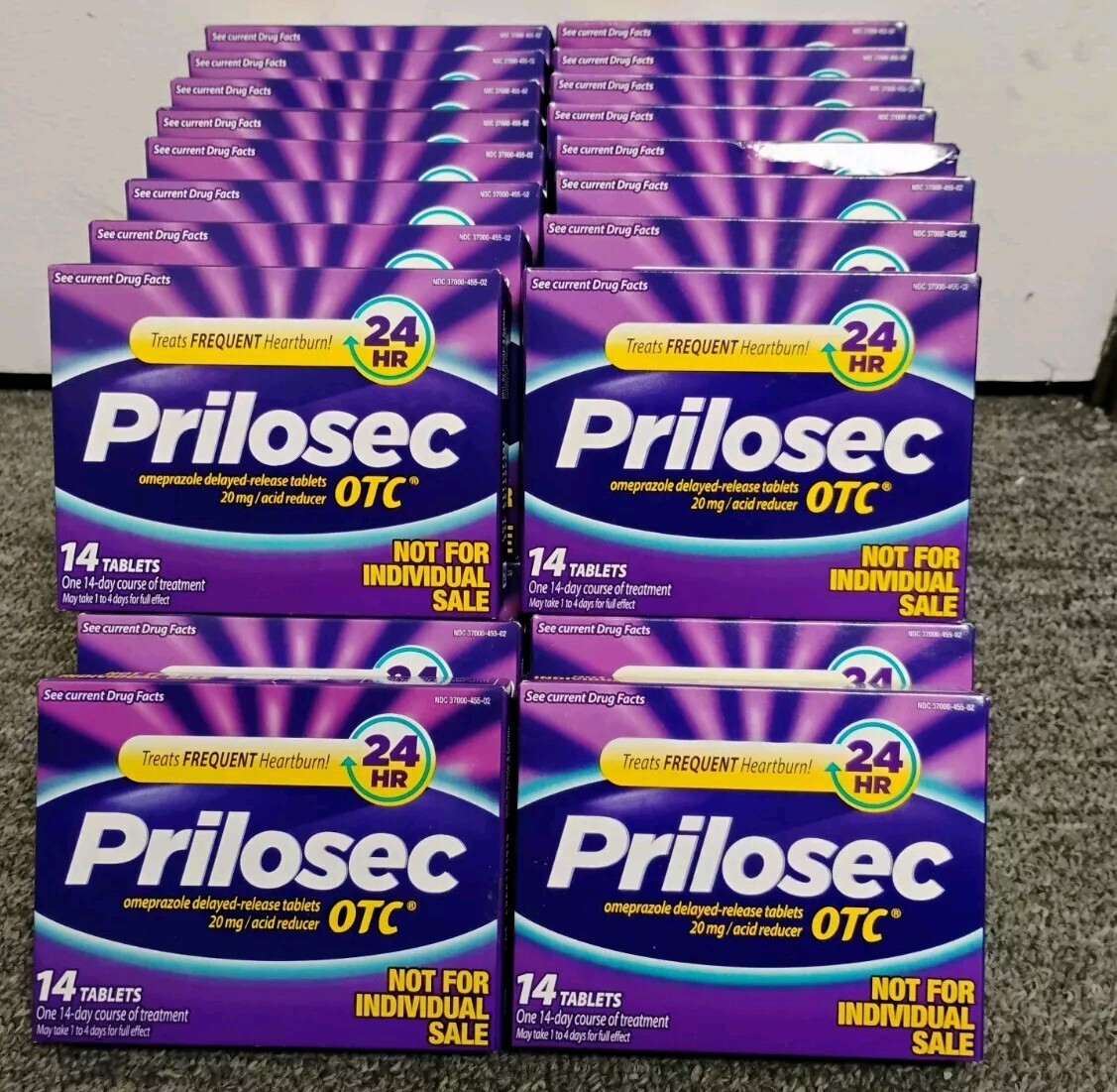Lot 30 Prilosec OTC Heartburn Relief Acid Reducer 14 Tablets 420 total 01/2027+