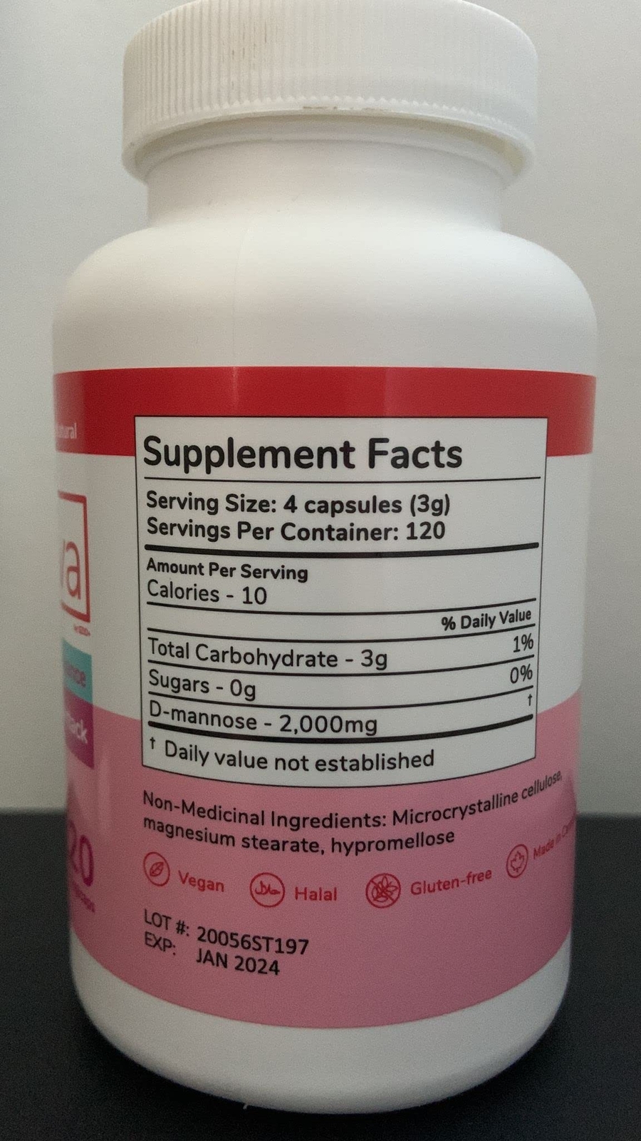 Utiva D Mannose 120 Count Bladder and Urinary Tract Supplement Easy to Swallow