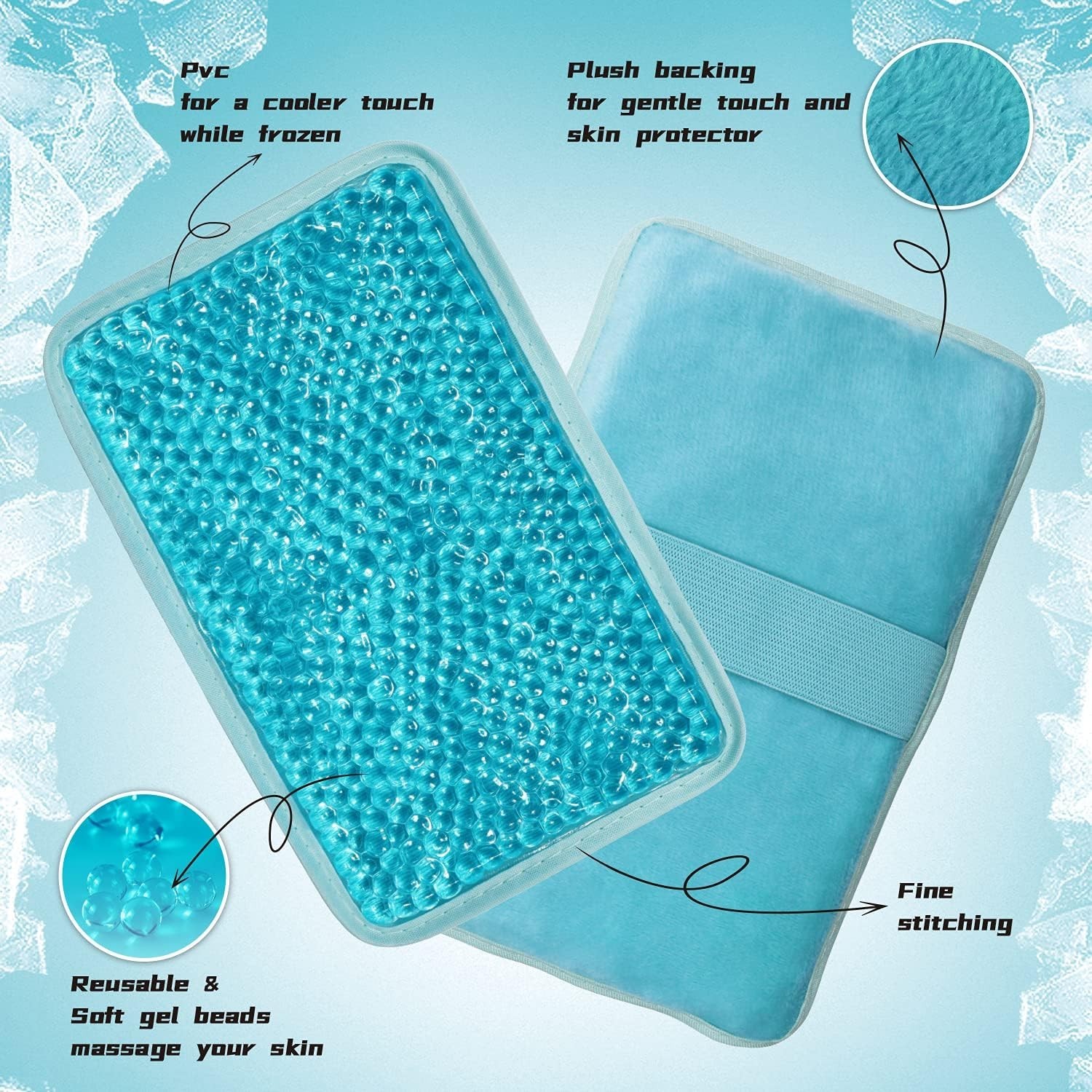 Portable Gel Ice Pack with Strap – Ideal Hot & Cold Compress for Recovery 1 Pack