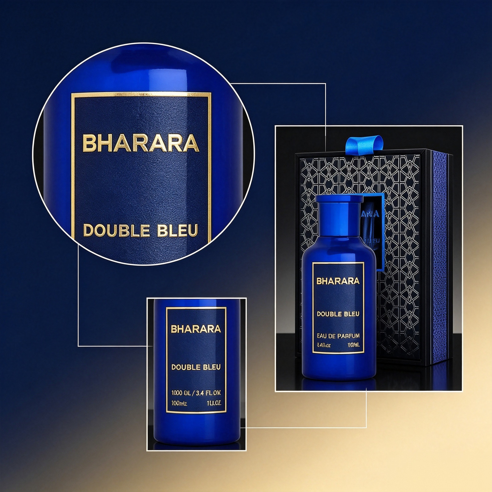 BHARARA DOUBLE BLEU EAU DE PARFUM 3.4 FL OZ FOR MEN