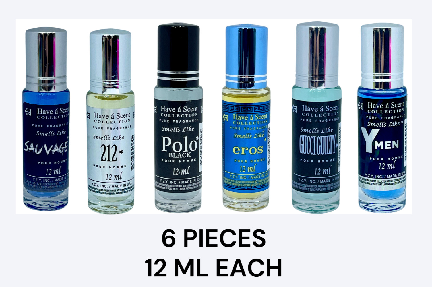 Assorted Smell Like Men Roll On Body Oil by YZY Perfume 12 Ml 6x