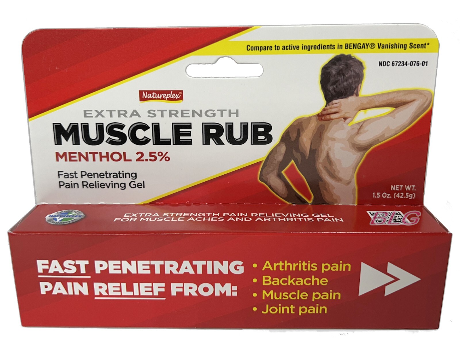 MUSCLE RUB Extra Strength Fast Penetrating Menthol 2.5% Pain Reliver 1.5oz 1Pack