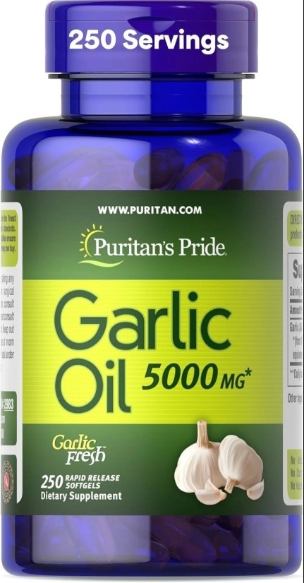 Garlic Supplement 250 Softgels Heart Circulation Support Puritan’s Pride