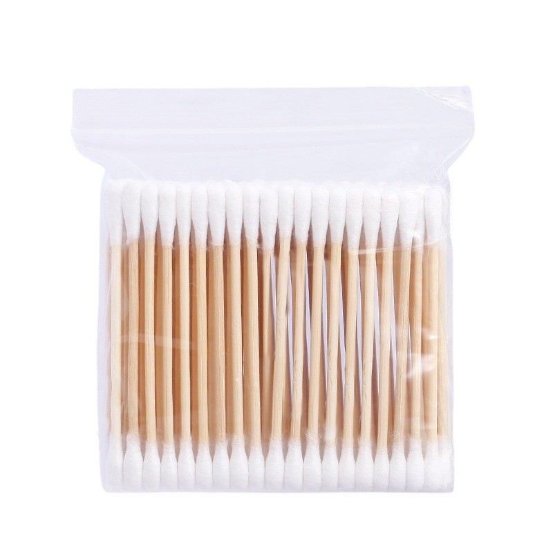 1000PCS Cotton Swabs Bamboo Wooden Handles Cotton Tipped Applicator 3″