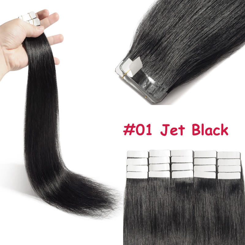 12-24inch Tape In Glue Remy Human Hair Extensions 150g Real Thick Long Blonde US