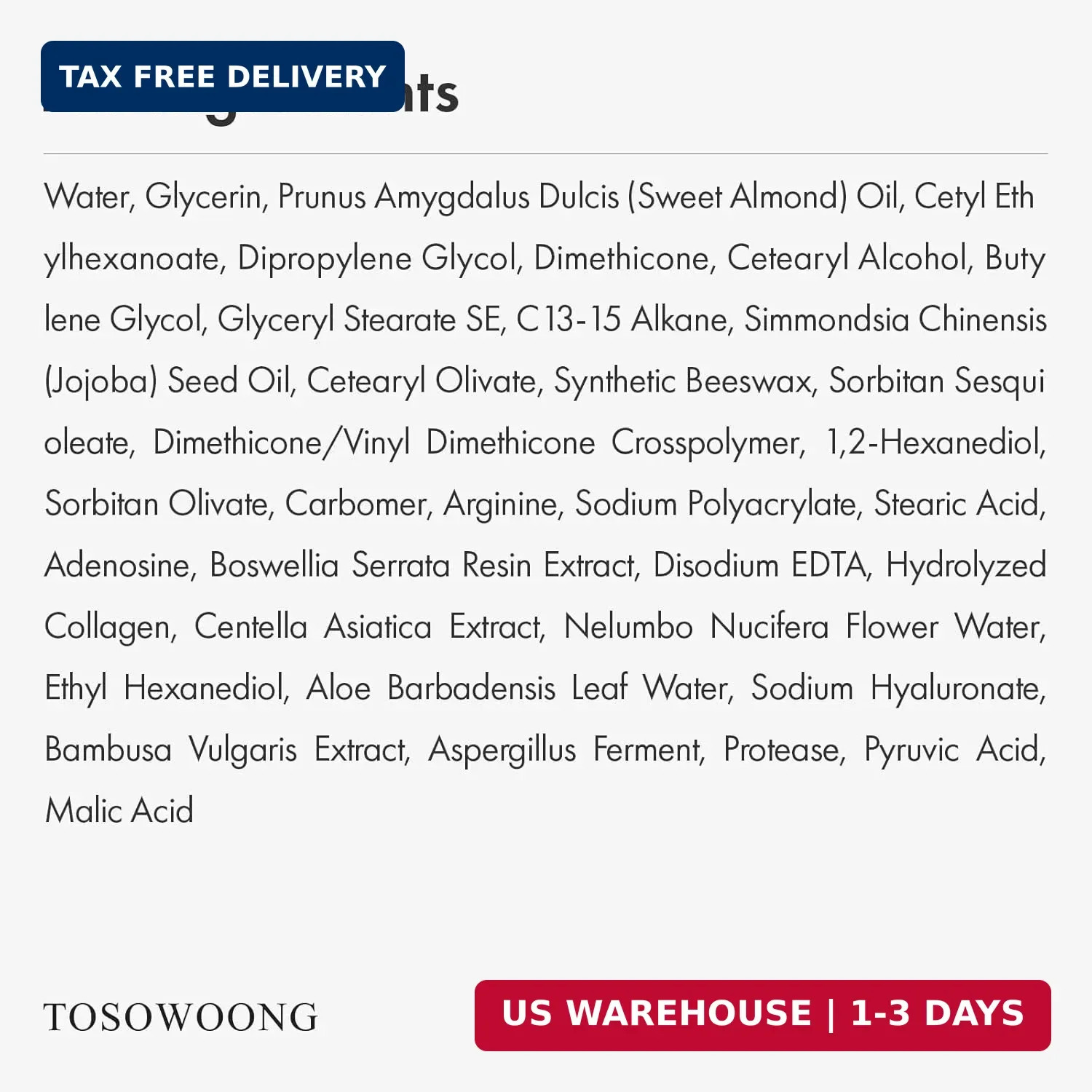 TOSOWOONG Collagen Necktox Cream with Collagen and Hyaluronic Acid for Neck Firm