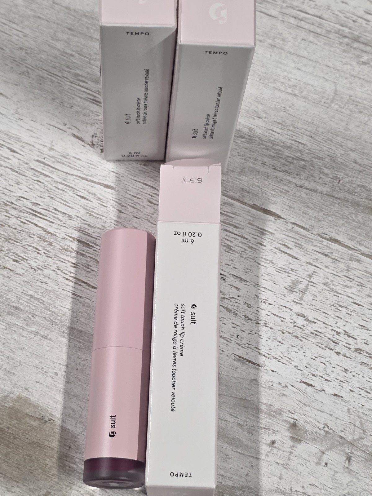 Bundle Of 3 Glossier Soft Touch Lip Creme 6ml Tempo Brand New in Box