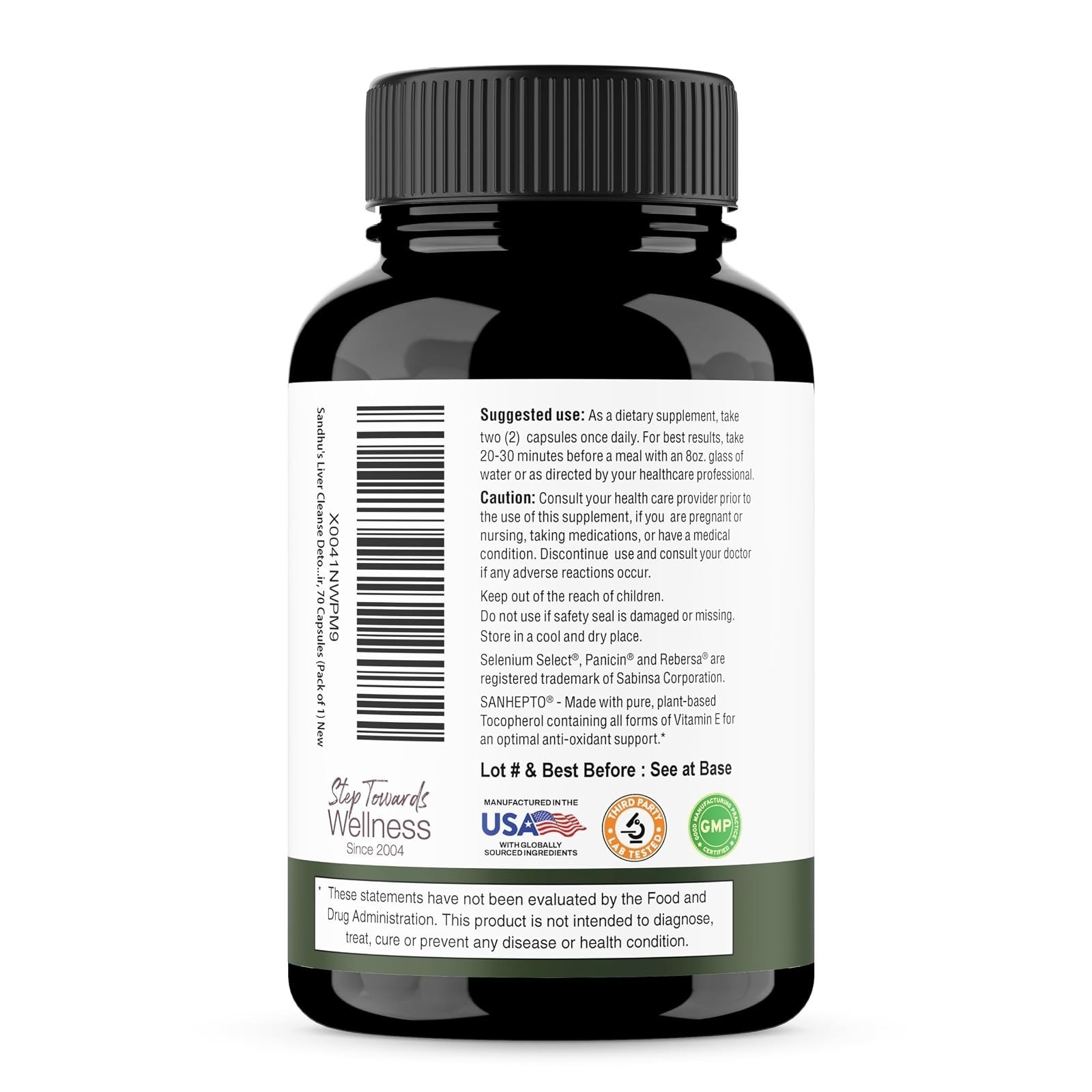 Sandhu’s Liver Cleanse Detox Capsules | Milk Thistle & Dandelion | 70 Count