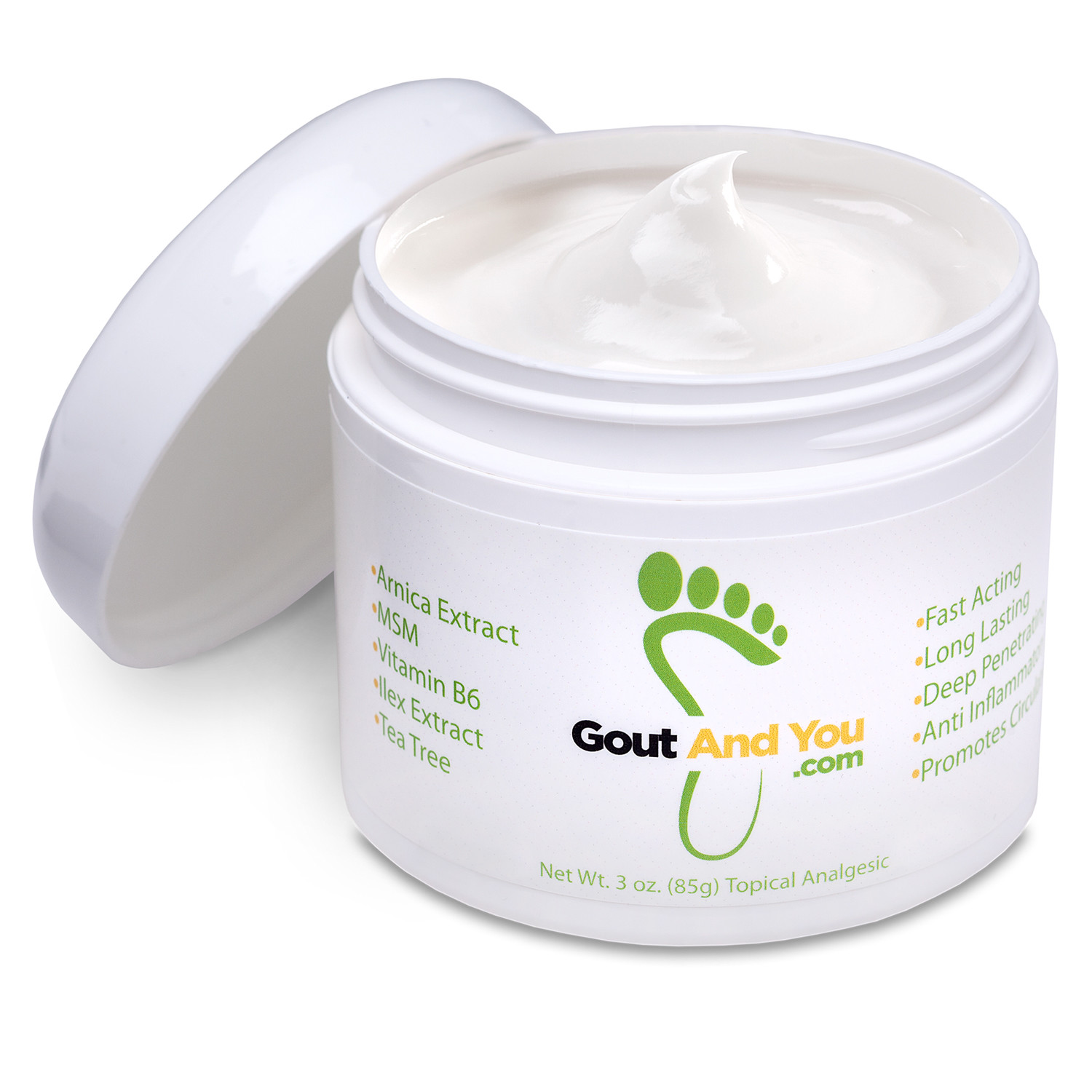 Gout and You Topical Analgesic Therapeutic Gout Relief Cream with Arnica Extract