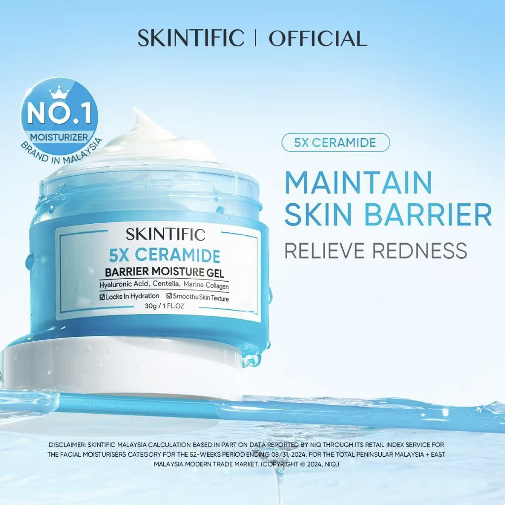 SKINTIFIC 5X Ceramide Moisturizer Skin Barrier Repair Collagen Antioxidants 30g