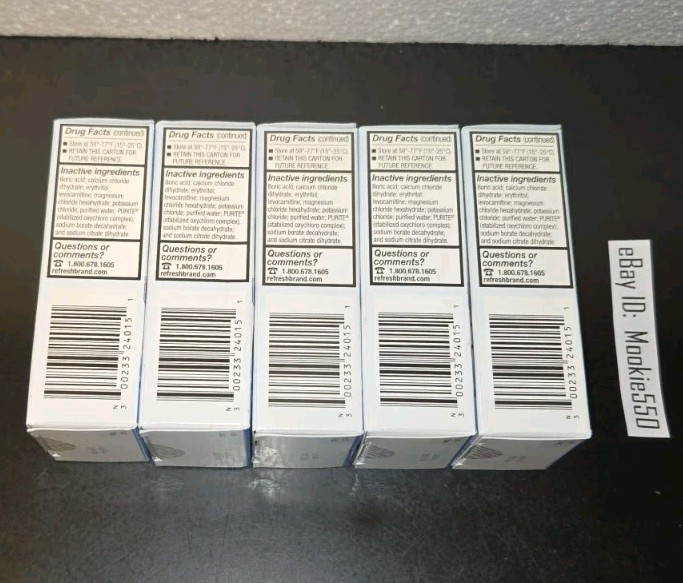 EXP 06/2025+ (5) Lot REFRESH OPTIVE Long-Lasting Hydration 0.5 oz 15mL Eye Drops