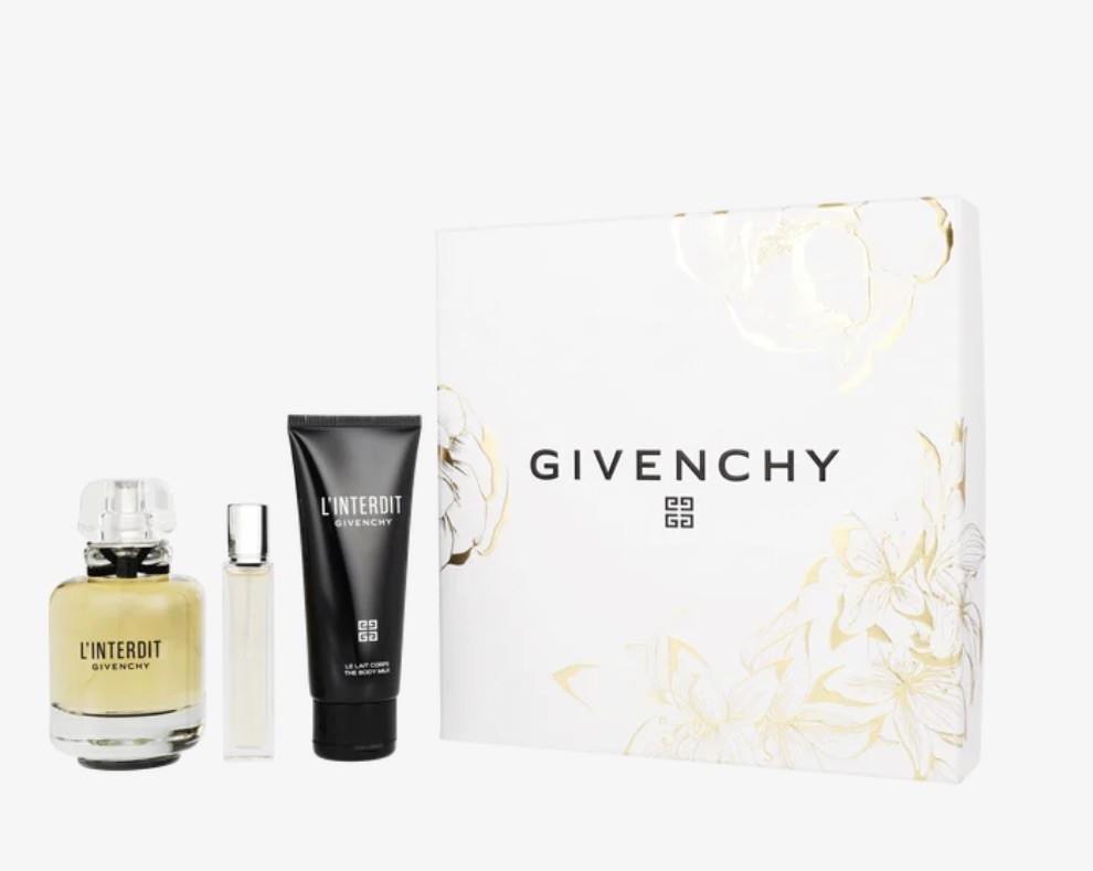 L’INTERDIT by GIVENCHY 3-PC PERFUME GIFT SET 2.7 perfume, travel spray, lotion