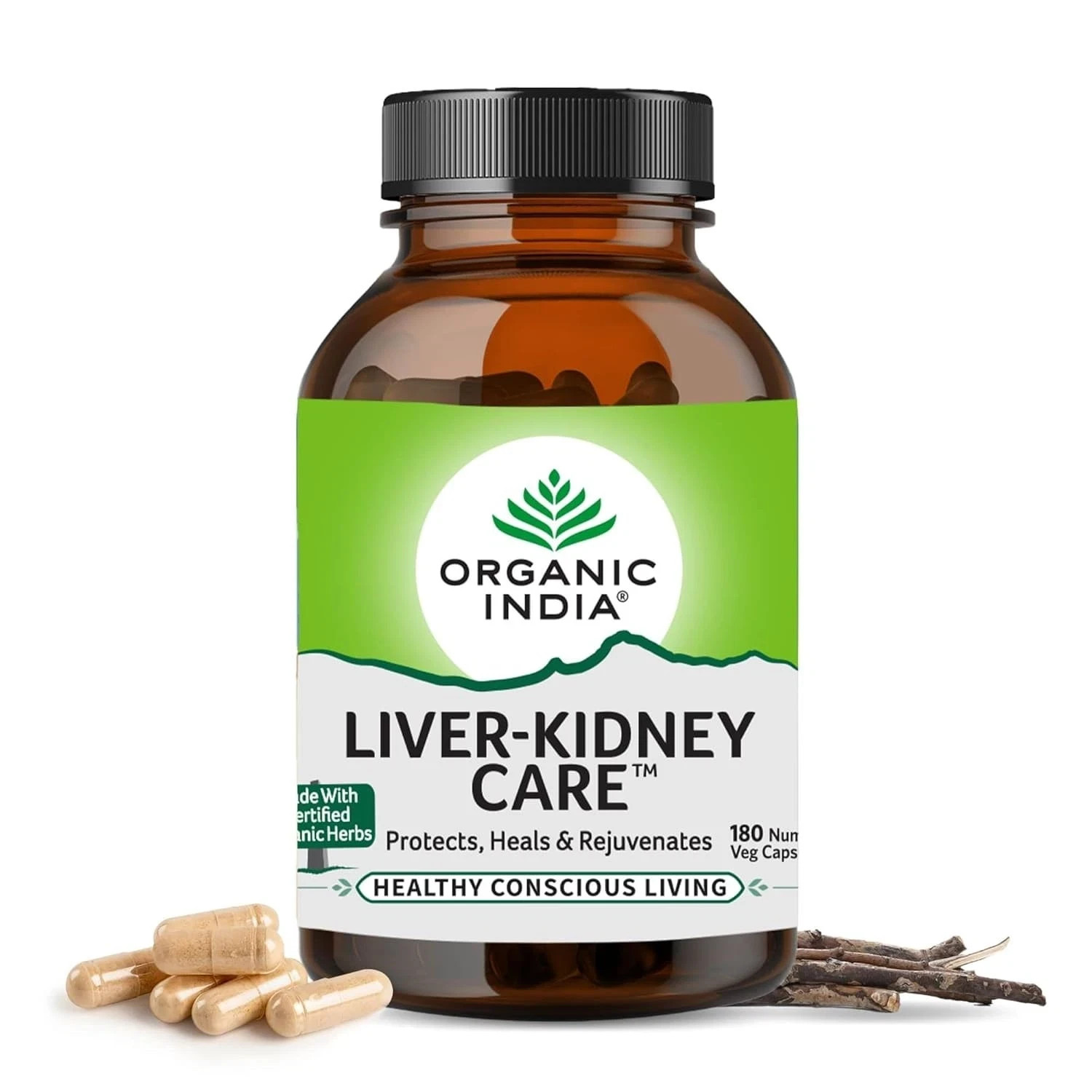Organic India Liver Kidney Care 180 Caps Promotes Liver & Kidney Function F/S