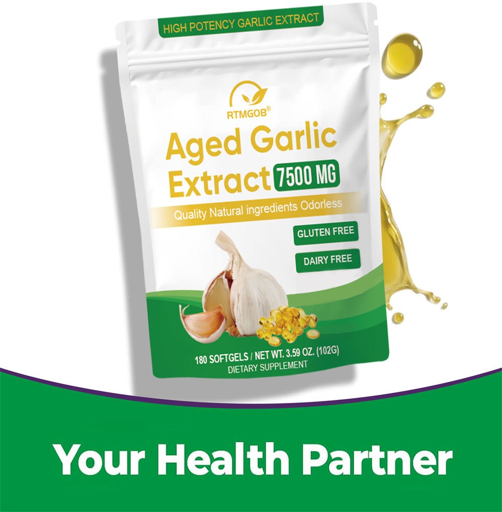 Garlic Extract Oil 7500 mg Cholesterol Health Support Antioxidant 300 Softgels