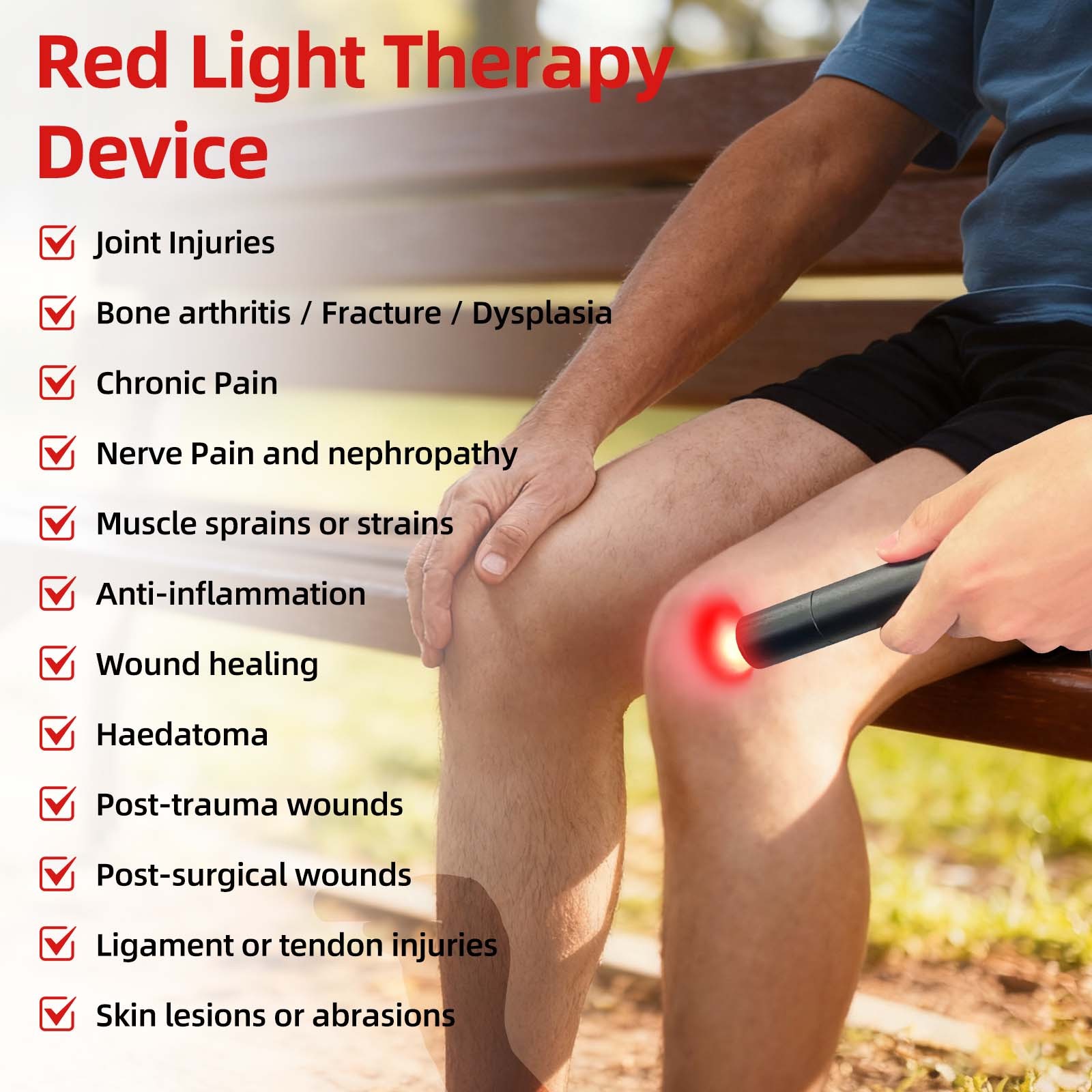 Infrared & Red Light Therapy for Body Joints & Muscles Wellness Support,Portable