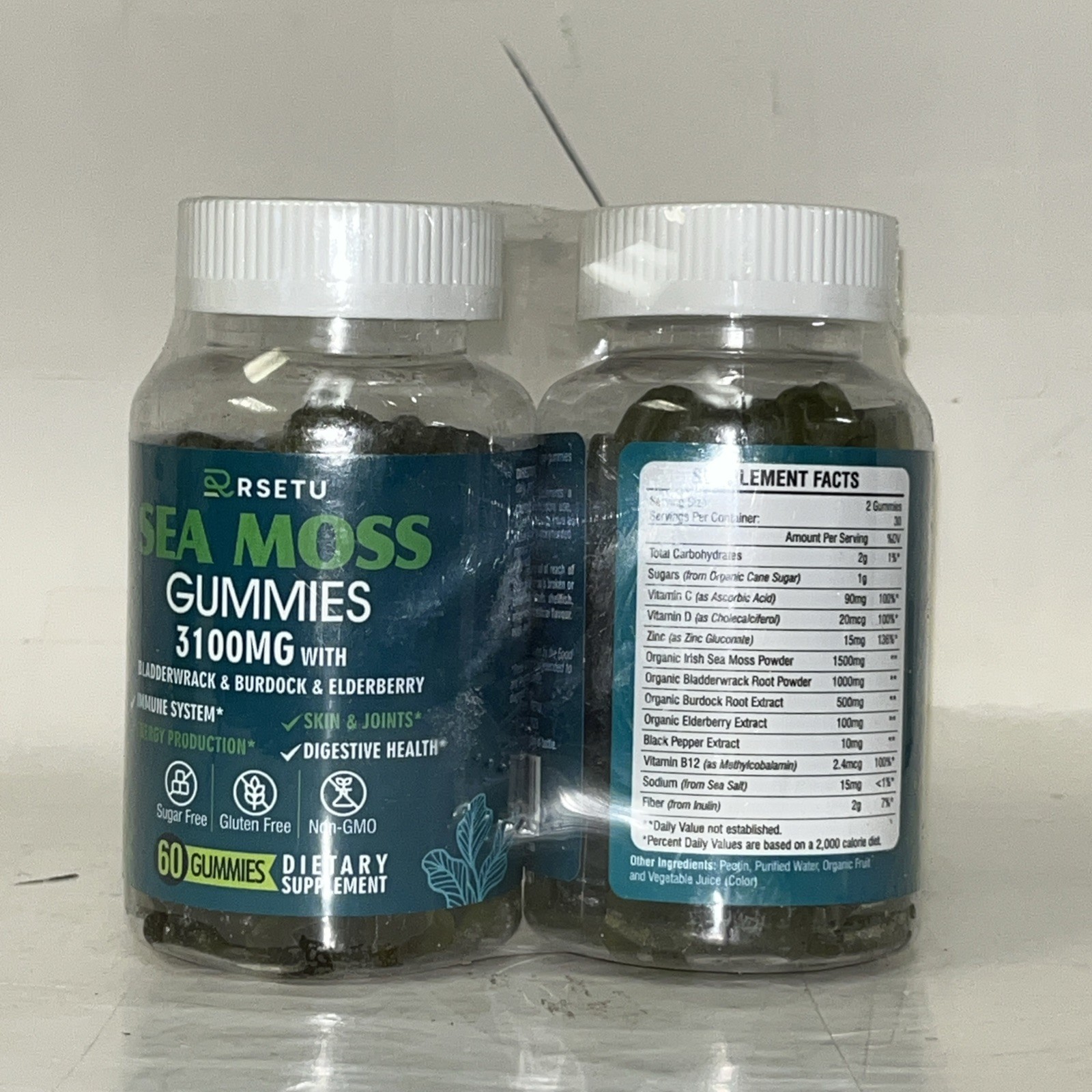 Rsetu Sea Moss 3100mg Immune, Skin & Joints Gummy 60ct Exp April 2027