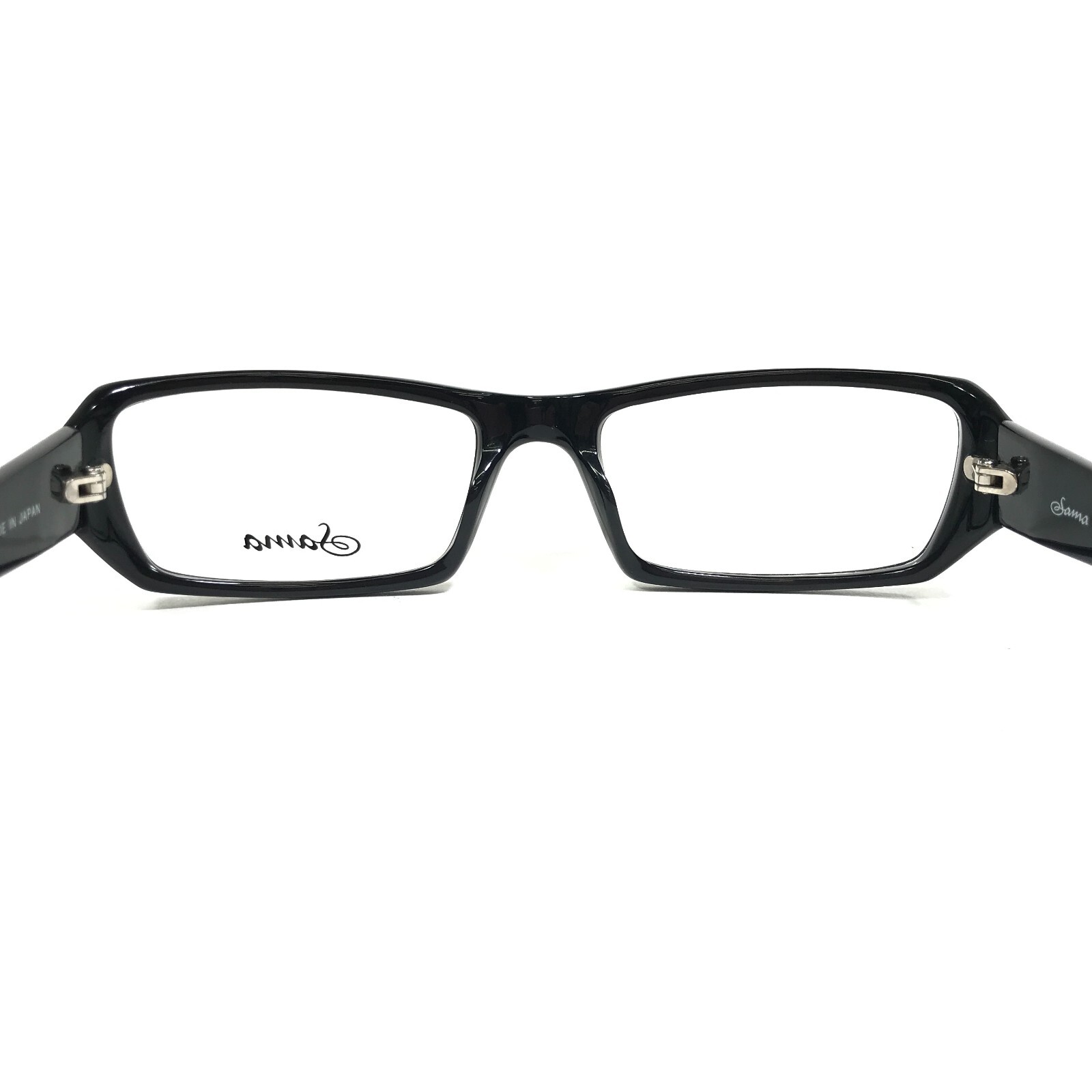 Sama Eyeglasses Frames APEX BLK Polished Black Rectangular Full Rim 53-18-138