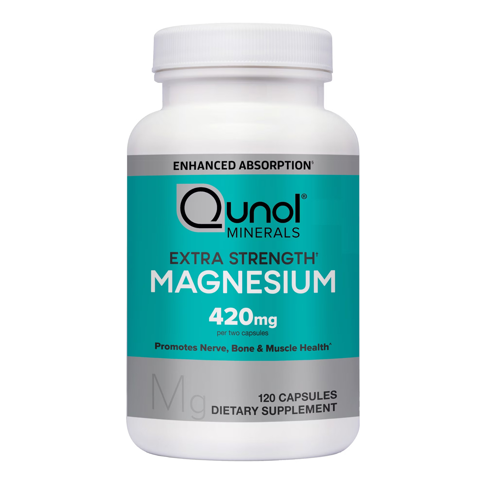 Qunol Extra Strength Magnesium 420mg 120 Capsules High Absorption Supplement