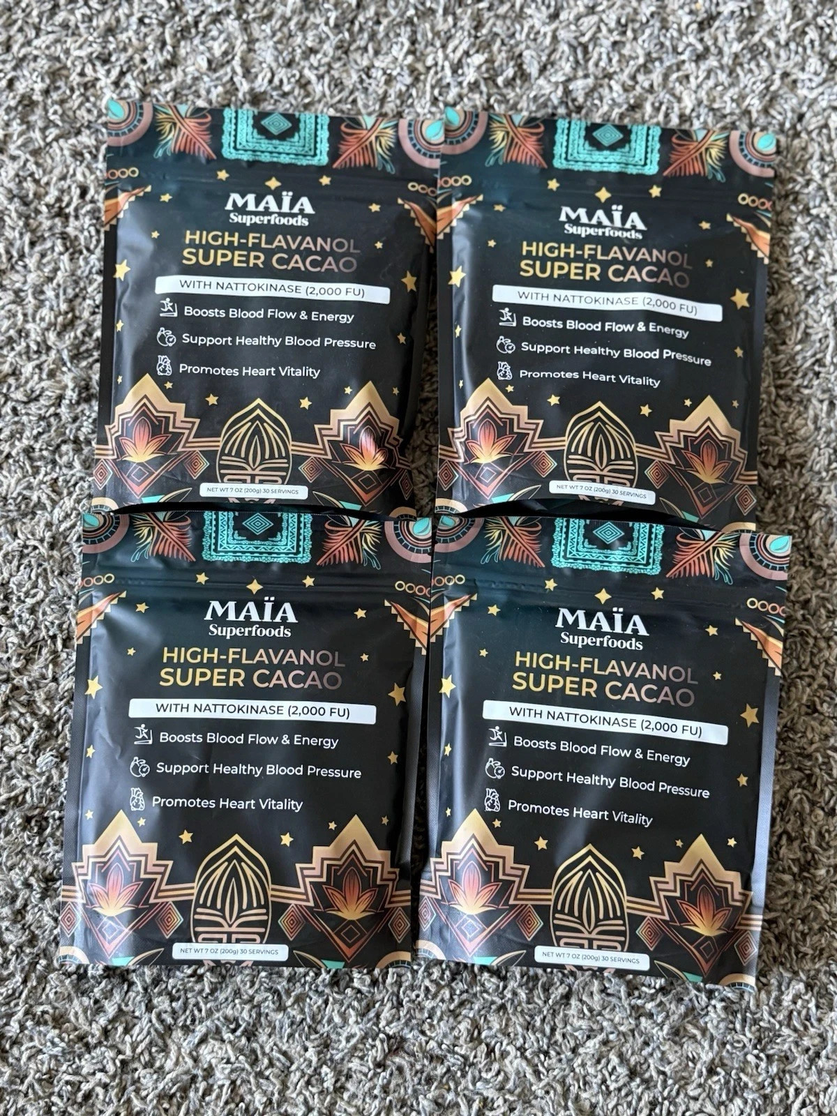 4 x MAIA High-Flavanol Super Cacao Cardiovascular Superfood 30 Servings Genuine