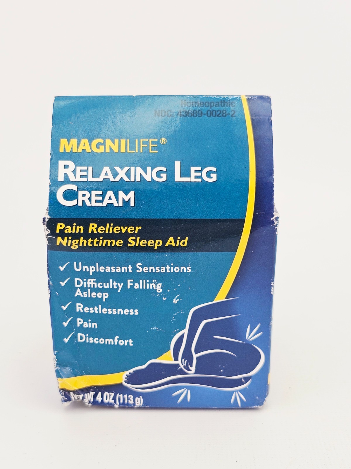 Magnilife Relaxing Leg Cream Topical Pain Restless Legs Nighttime Sleep Aid 4 oz