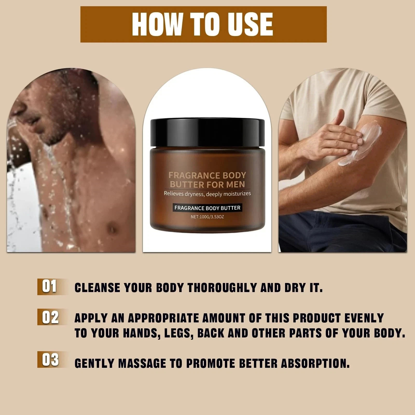 2PCS Pheromone Body Butter for Men, Body Skin Cream with Shea Butter, Cocoa B…