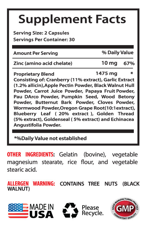 candida gut cleanse – ANTI-PARASITE – SPIRULINA COMBO – black walnut hull 2 Bott