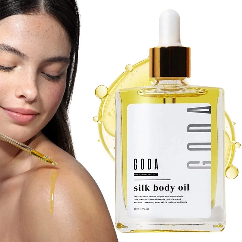 2 Pack GODA Silk Body Oil Women Moisturizing Formula Bath & Shower Oil Smooth