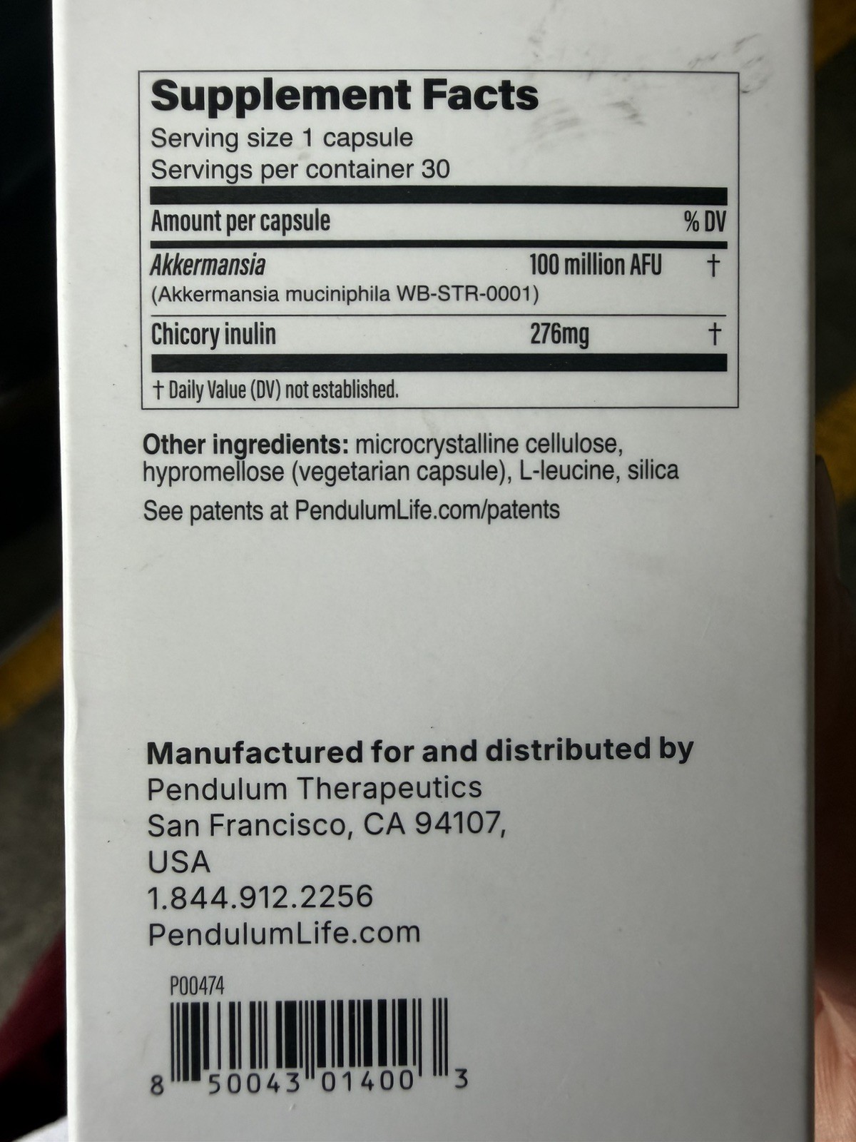 Pendulum Akkermansia 30 Capsules EXP 02/2028 Replenish keystone strain