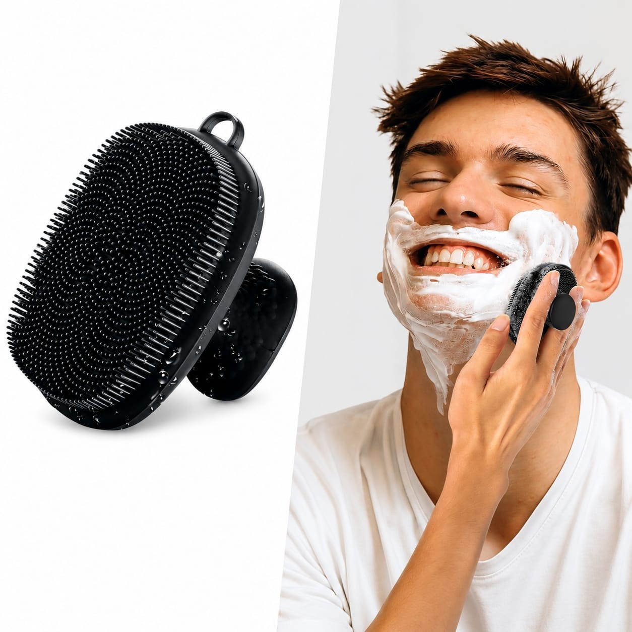 Men Silicone Facial Cleansing Scrubber Face Massage Brush for Skin Care Routine