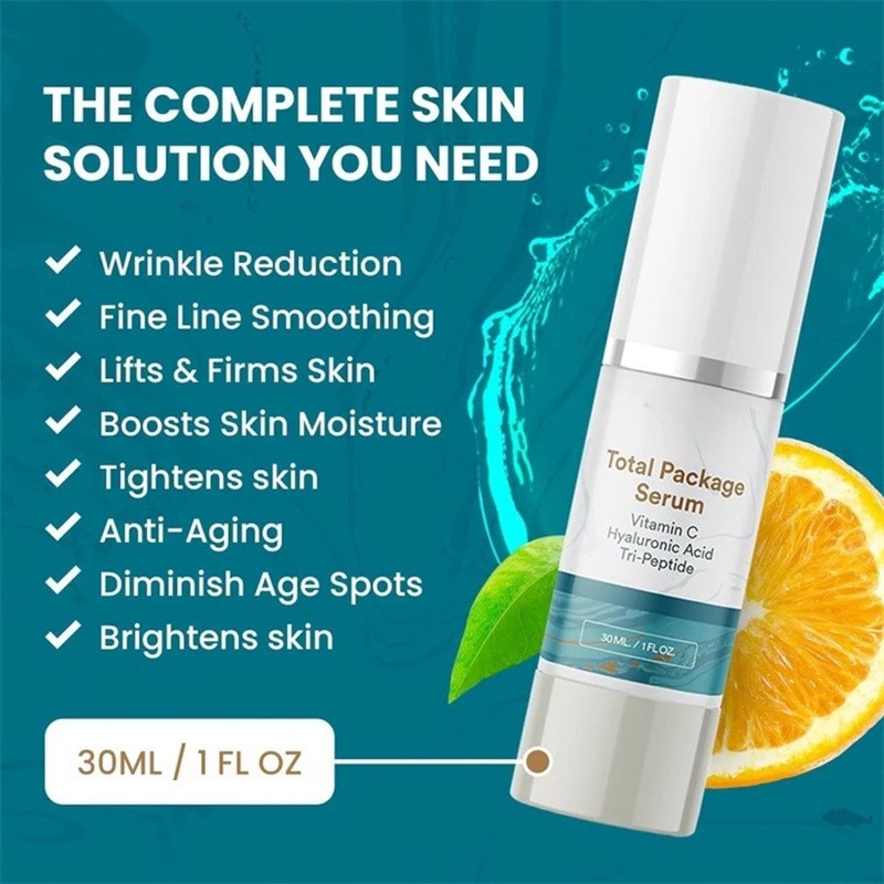 3X Serum, Peptides Total Package Vitamin C, Hyaluronic Acid, All-In-One Serum
