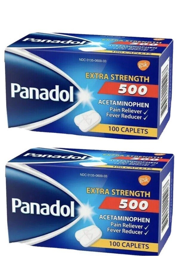 Panadol Extra Strength 500mg 100 ea 2 Pack EXP /2025