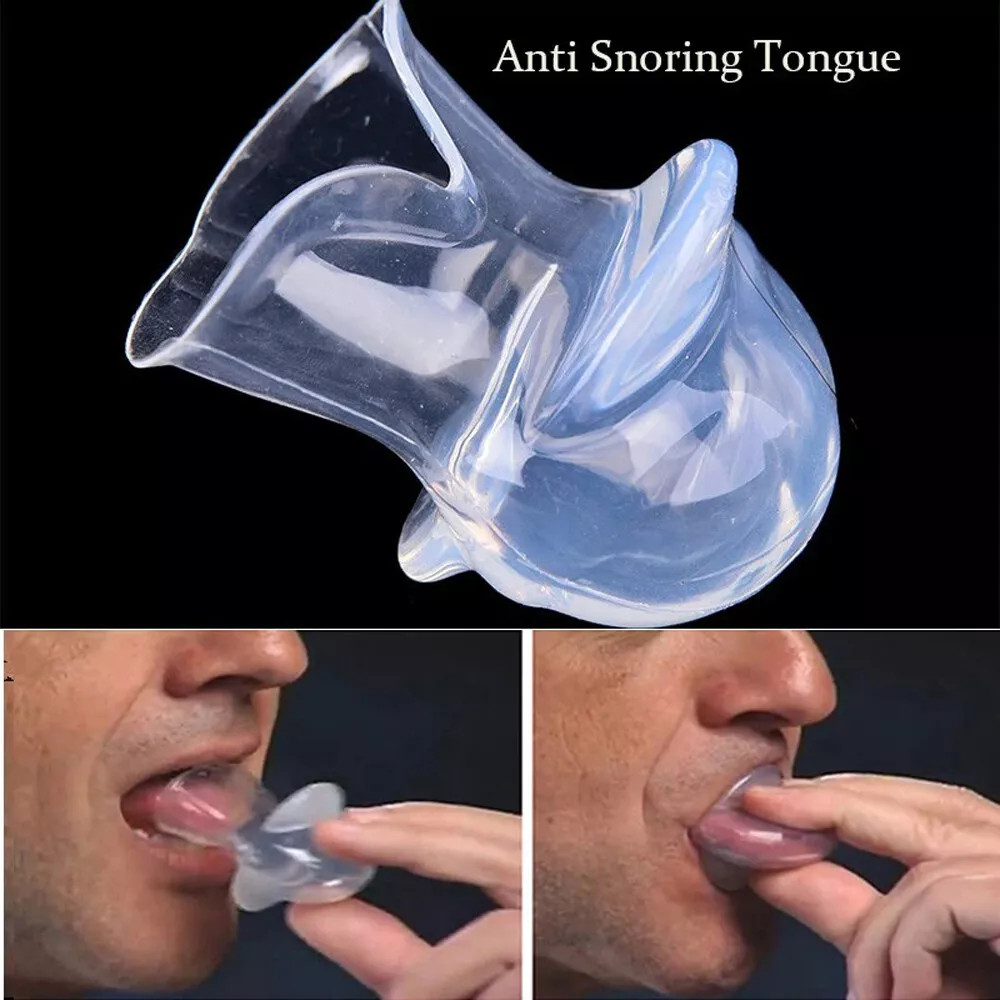 Anti Snoring Sleep Aid Device Silicone Tongue Mouthpiece Snore Stopper With Case