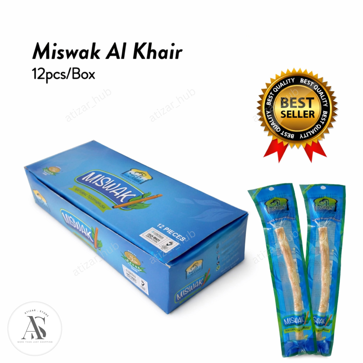 12PCS Natural Miswak Siwak Sticks Organic Teeth Cleaning Fresh Breath 1 Box