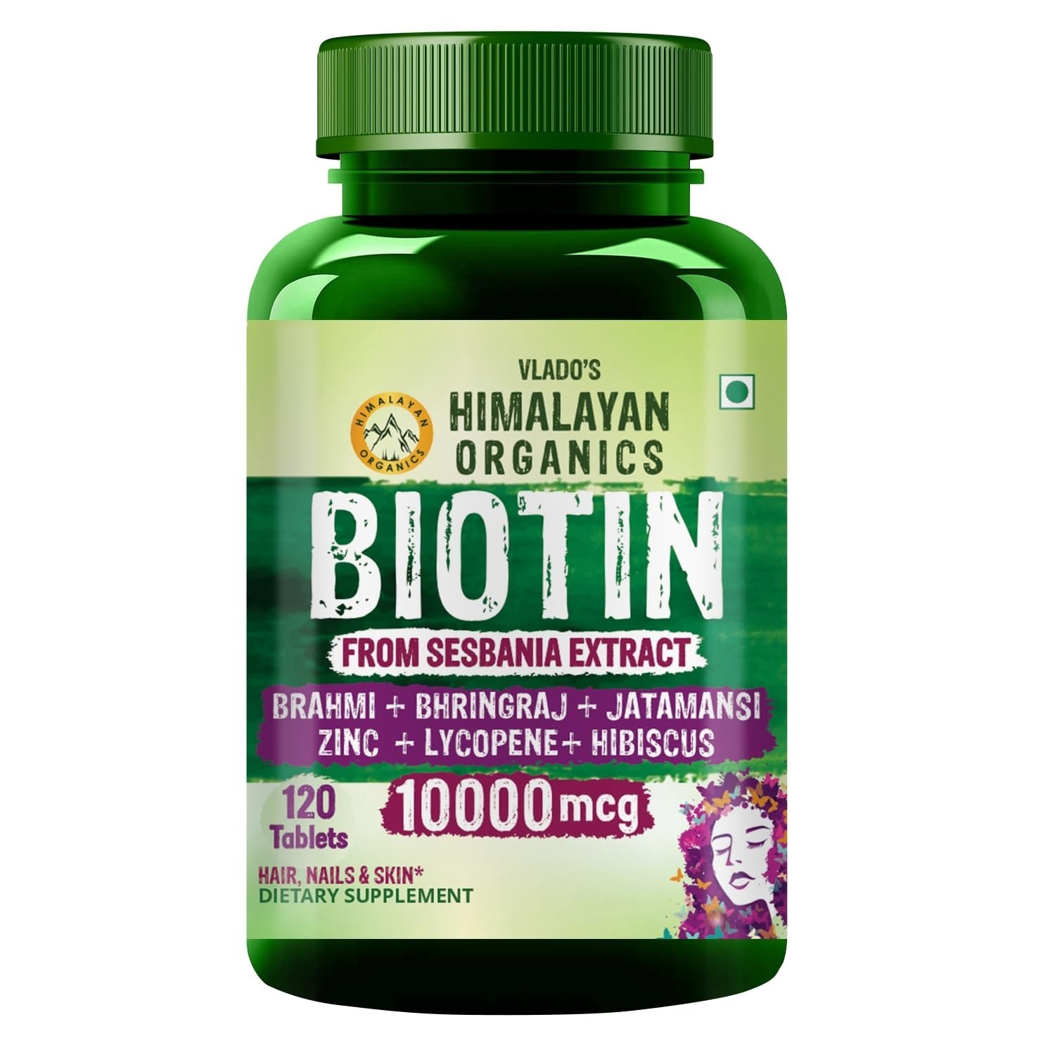 Pack of 5 Himalayan Organics Botin 10000mcg 120 capsule Free Shipping world wide
