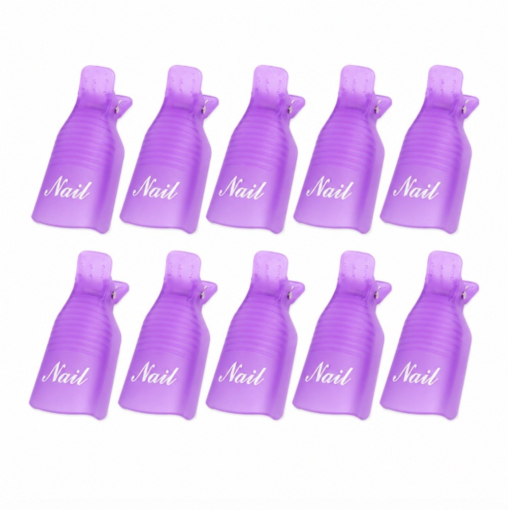 10 Pack Gel Nail Polish Soak Off Clips Manicure Pedicure Wrap Holders